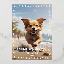 Moldura de Pegadas Personalizada com Foto de Pet e