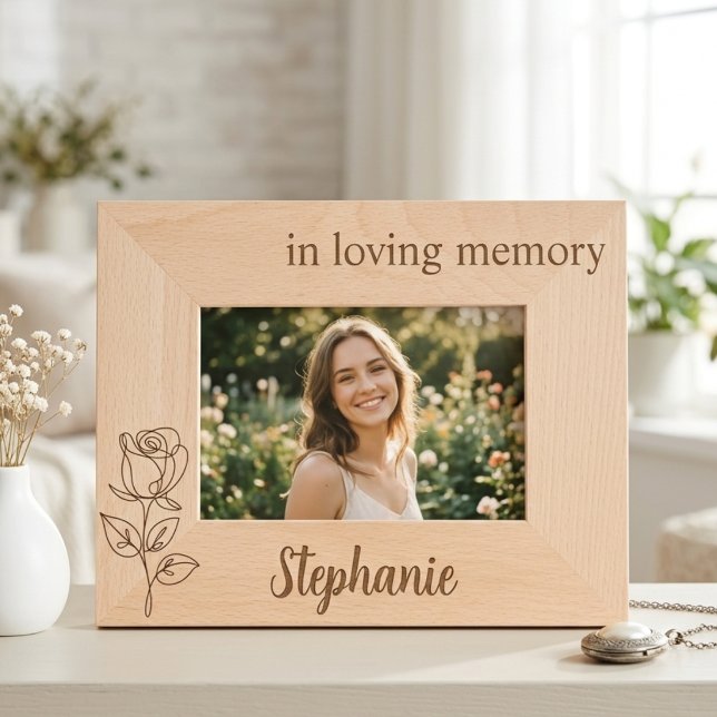 Moldura de Tributo Materno Memorial Botânico Rosa (Rose botanical memorial tribute frame)