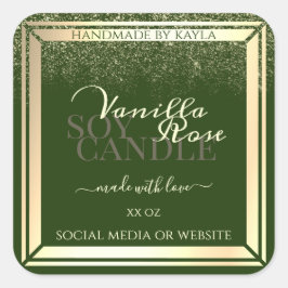 Moldura Dourada de etiquetas de produto verde escu