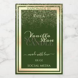 Moldura Dourada de etiquetas de produto verde escu