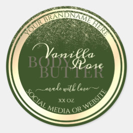 Moldura Dourada de etiquetas de produto verde escu