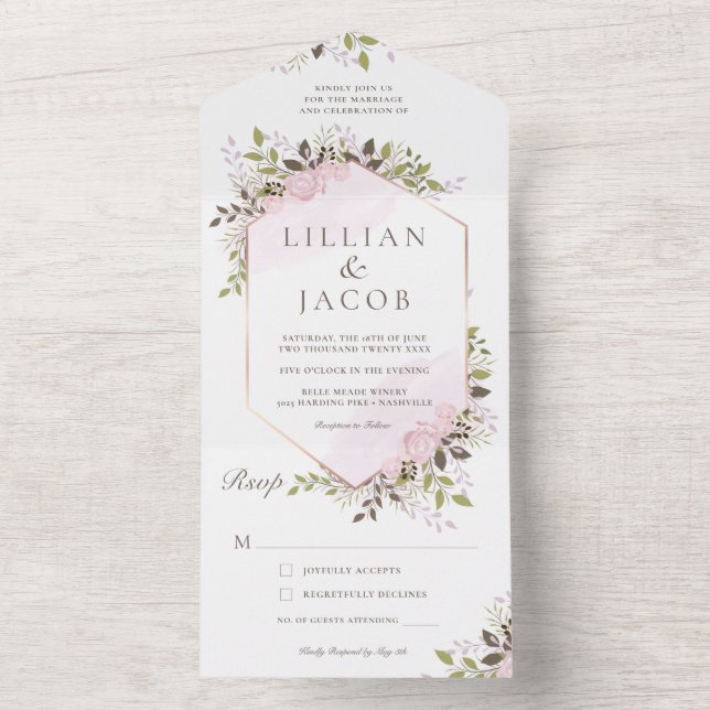 Moldura Floral Aquarela Casamento (Interno)