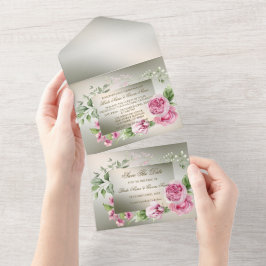 Moldura Floral Cor de Água Bronze Cintilante de Ca