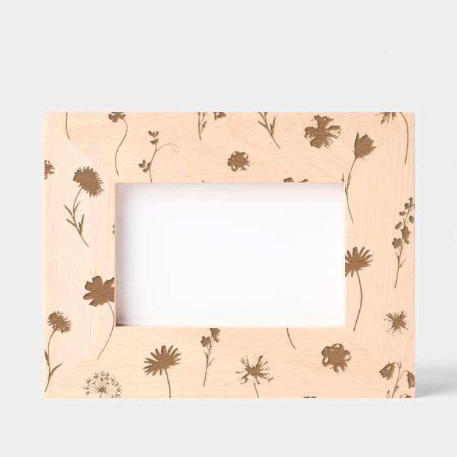 Moldura Floral Cor Neutra em Madeira (Front)