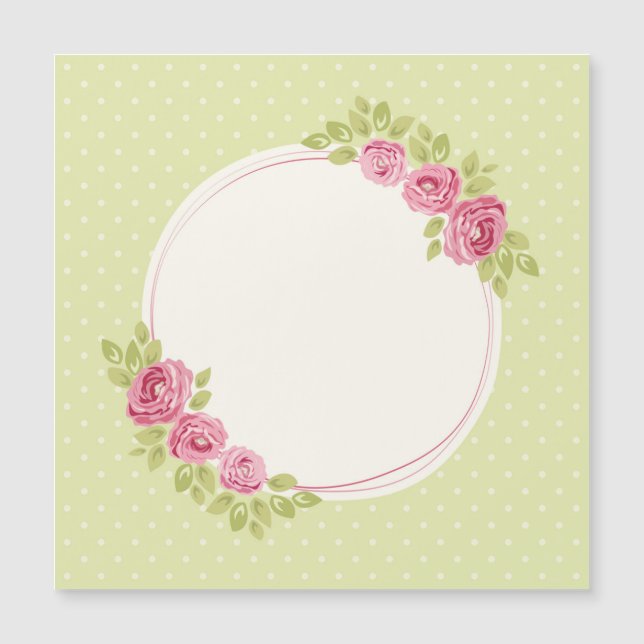 Moldura Floral Vintage Shabby Chic com Rosas (Frente)