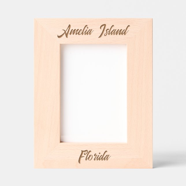 Moldura Gravada a Laser da Ilha Amelia Flórida (Front)