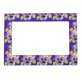 Moldura Magnética Pansy Floral Púrpura Flores Arte Magnética