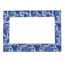 Vintage Floral Chintz Azul e Branco Elegante