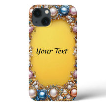 Moldura Rebuscada Elegante com Gemas e Pérolas