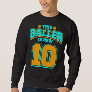 Moletom 10º Aniversário Para Garoto Que Basquete Tem 10 An