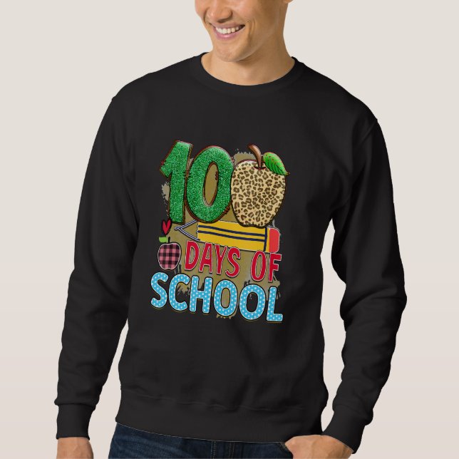 Moletom 100 Days Of School Apple Pencil  Student Teacher (Frente)