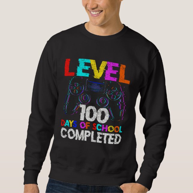 Moletom 100 Days of School Completed Gamer Boy Level 100 C (Frente)