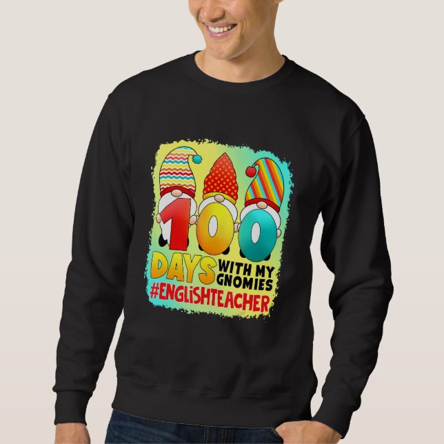 Moletom 100 Dias Com Os Meus Gnomos Professor De Inglês -  (Frente)