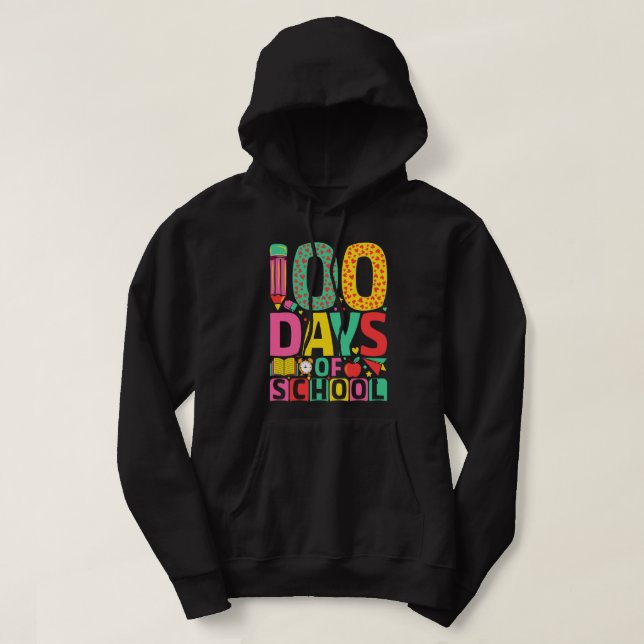 Moletom 100 dias de escola 100 dias de época escolar (Frente do Design)