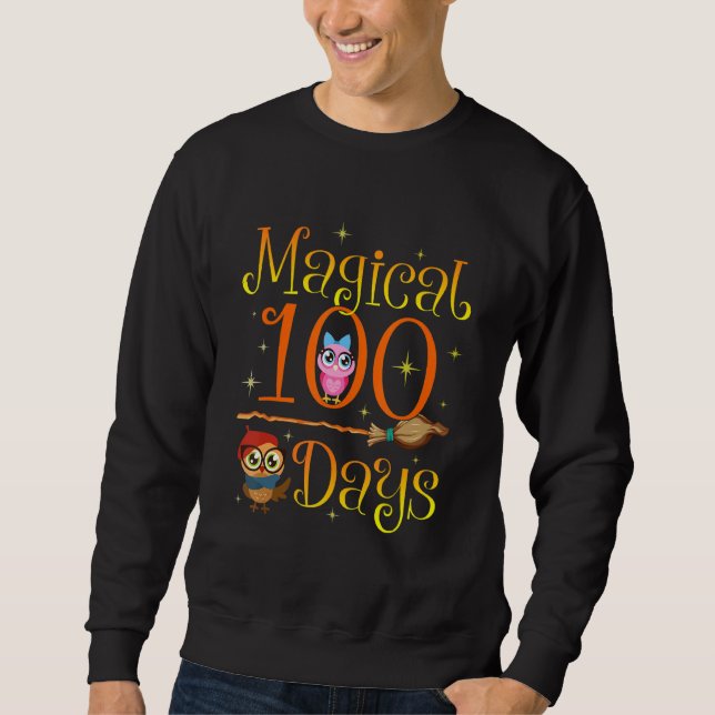 Moletom 100 Dias Mágicos De Escola Feliz 100º Dia Da Escol (Frente)