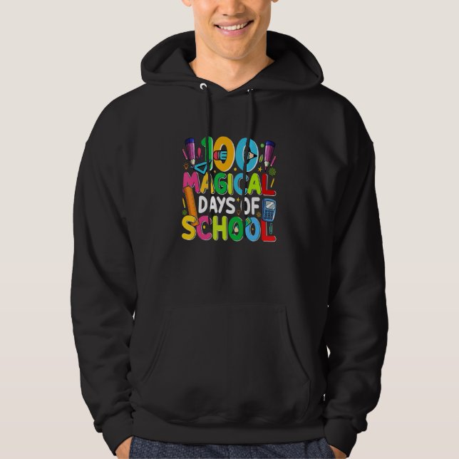 Moletom 100 Magical Days Of School   Student Teacher (Frente)