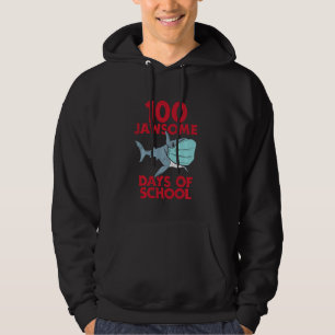 Moletom 100 Máscara de Tubarão Escolar de 100 Dias de Jaws