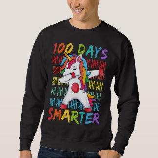 Moletom 100th Day of School Dabbing Unicorn 100 Days Smart