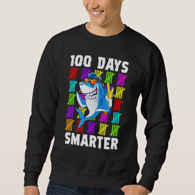 Moletom 100th Day Of School  For Toddlers Kid  Shark (Frente)