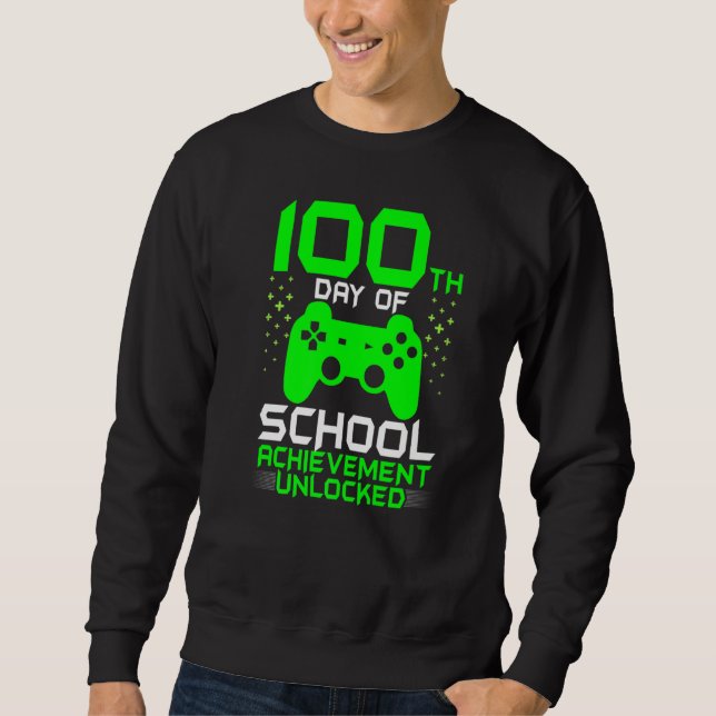 Moletom 100th Day of School Gamer Teachers Kids Happy 100  (Frente)