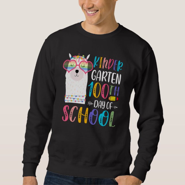 Moletom 100th day of School No Prob Llama 100 Days Of Kind (Frente)