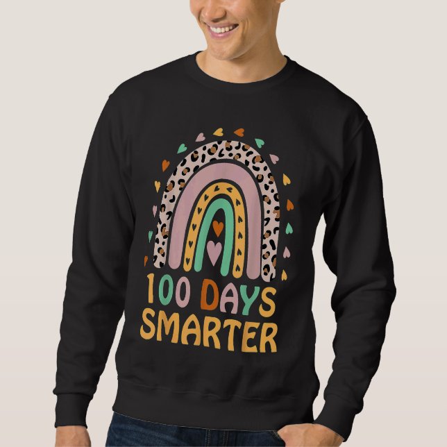Moletom 100th Day of School Teacher  100 Days Smarter Rain (Frente)