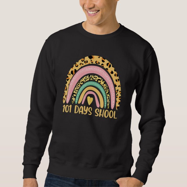 Moletom 101 Days School Cute Leopard Rainbow Student Or Te (Frente)