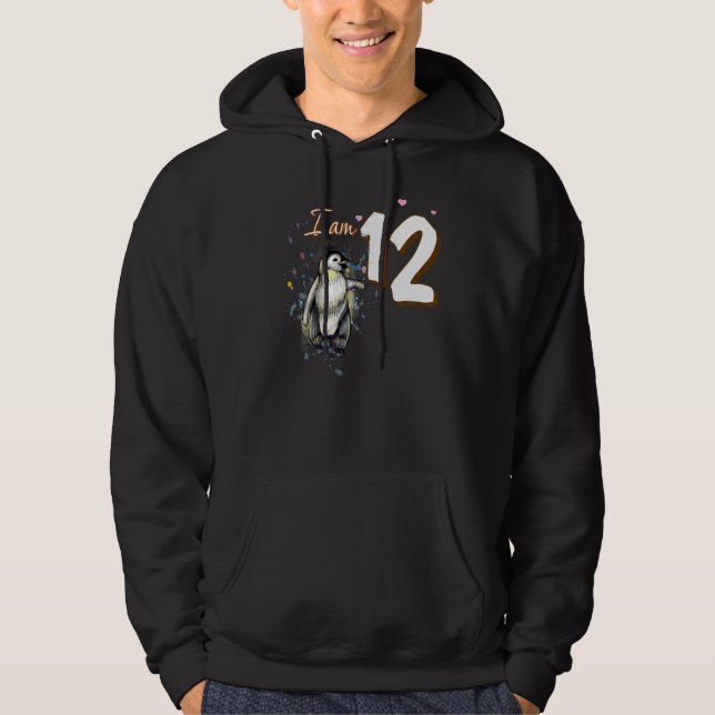 Moletom 12 Birthday Cute Penguin Fan (Frente)