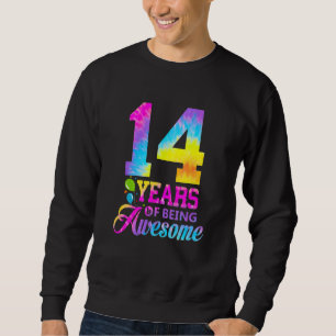 Moletom 14 Anos De Estar Incrível Tie Dye 14 Birthday Pr
