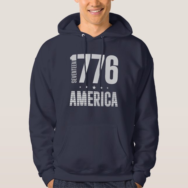 Moletom 1776 América tipografia histórica liberdade branca (Frente)