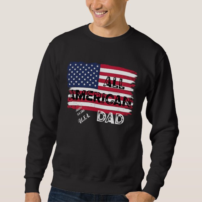 Moletom 2022 All American Made in the USA Dad Fathers Day (Frente)