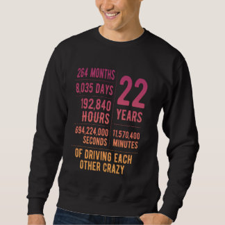 Moletom 22 Anos De Casamento Engraçado 22.º Aniversário De