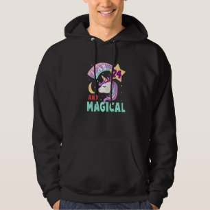 Moletom 24ª Rapariga de Aniversário Unicórn Rainbow Tenho 