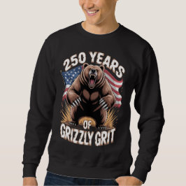 Moletom 250 Anos de Garra Grizzly Arte Patriótico de Urso