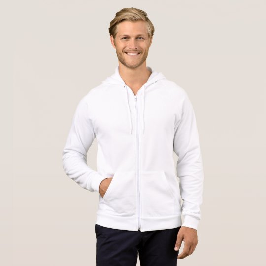 Agasalho com capuz masculino de lã de algodão, Branco
