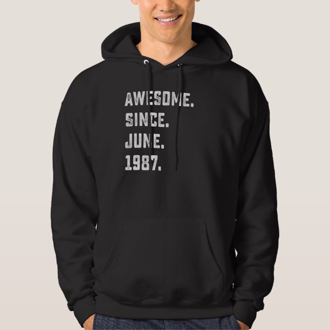 Moletom 35º Aniversário Impressionante Desde Junho De 1987 (Frente)