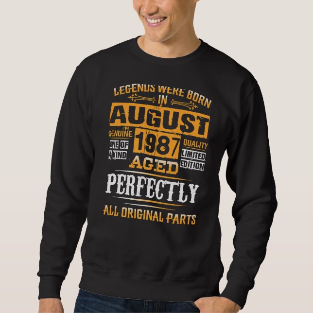 Moletom 35. º aniversário para Nasceres de lendas agosto d (Frente)