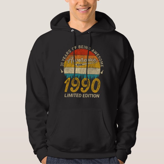 Moletom 35 anos Dia 1990 Legenda 35 presente de aniversári (Frente)