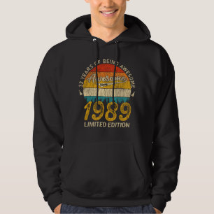 Moletom 36 anos de idade 1989 Retro Incrível 36º presente 