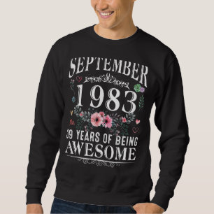 Moletom 39 Anos Feitos Em Setembro De 1983 39º Aniversário