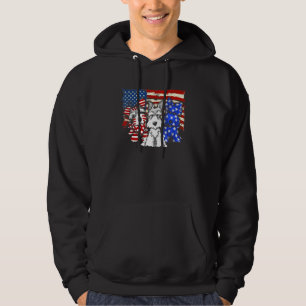 Moletom 3 Cães Schnauzer Bandeira Americana
