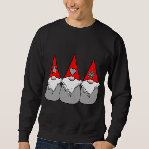 Moletom 3 Gnomos Nórdicos Natal Cinza Vermelha Inverno Hat