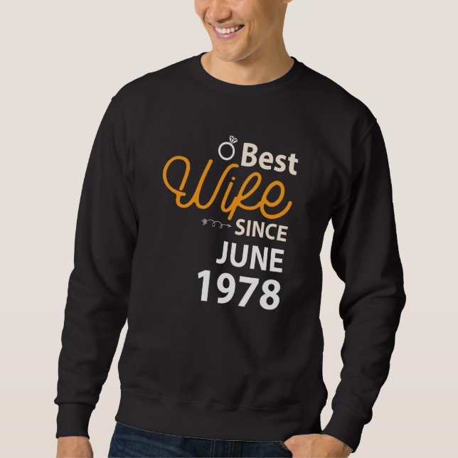 Moletom 44 Casamento Melhor Esposa Desde junho de 1978 (Frente)