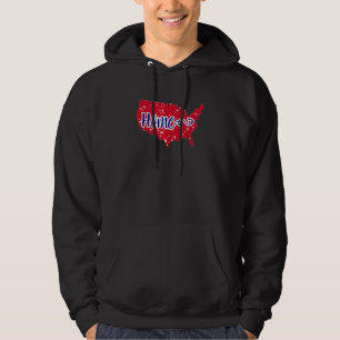 Moletom 4 De Julho America Home Mapa Dos EUA Roupas 4 De
