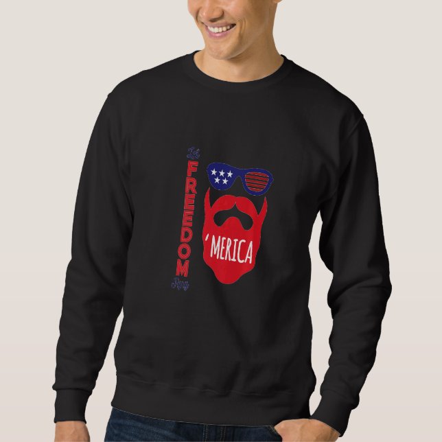 Moletom 4 De Julho Deixe A Liberdade Soar Barba E Óculos D (Frente)