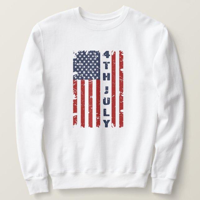 Moletom 4 de julho e Bandeira do EUA Torna (Frente do Design)