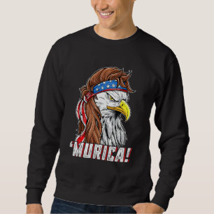 Moletom 4 De Julho Eagle Mullet Murica American Flag Usa