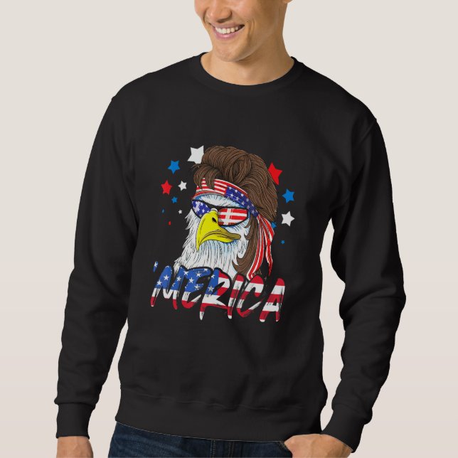 Moletom 4 De Julho Merica Eagle Mullet Usa Flag Americano (Frente)