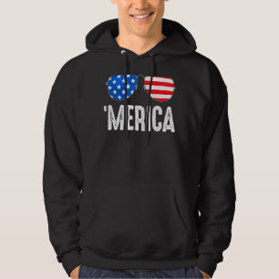 Moletom 4 De Julho, Óculos De Sol Do Orgulho Americano Mer