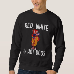 Moletom 4 de julho Red White & Hot Dogs EUA Funny America